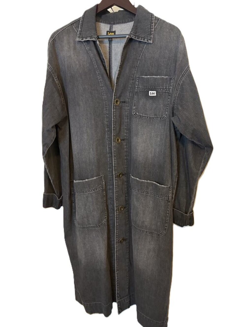 Womens Lee Retro Modern Barn/Chore Coat, Washed Black Sz XL